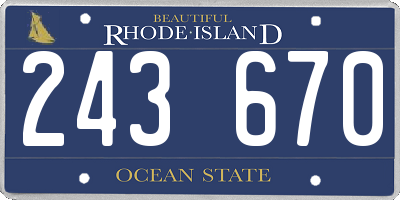 RI license plate 243670