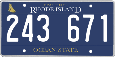 RI license plate 243671