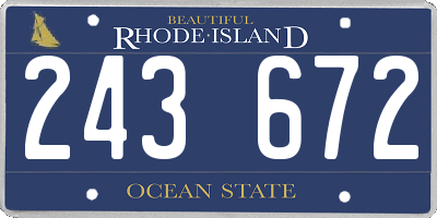 RI license plate 243672