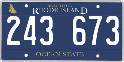 RI license plate 243673