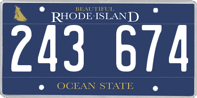 RI license plate 243674