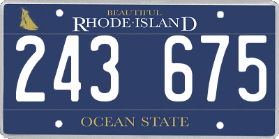 RI license plate 243675