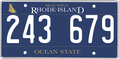 RI license plate 243679