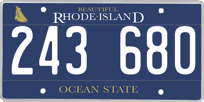 RI license plate 243680