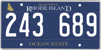 RI license plate 243689