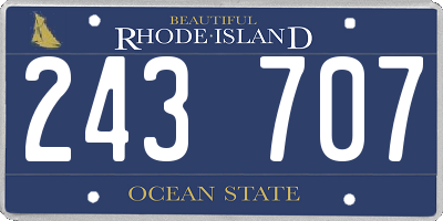 RI license plate 243707