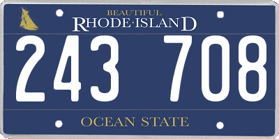 RI license plate 243708