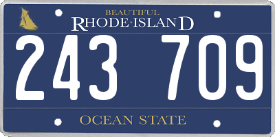 RI license plate 243709