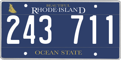 RI license plate 243711