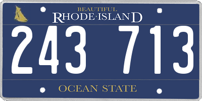 RI license plate 243713