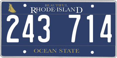 RI license plate 243714