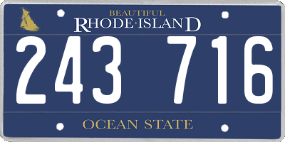 RI license plate 243716