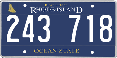 RI license plate 243718
