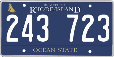 RI license plate 243723