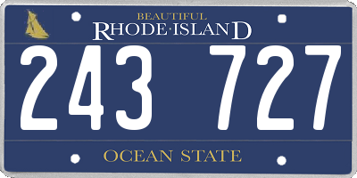 RI license plate 243727