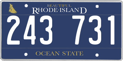 RI license plate 243731