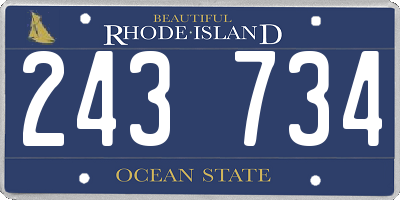 RI license plate 243734