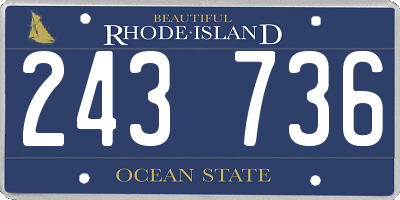 RI license plate 243736