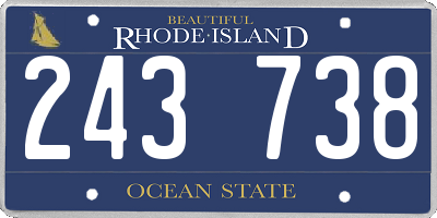 RI license plate 243738