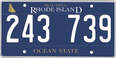 RI license plate 243739