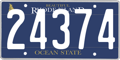 RI license plate 24374