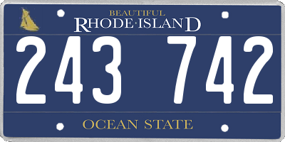 RI license plate 243742