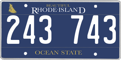 RI license plate 243743