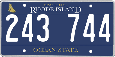 RI license plate 243744