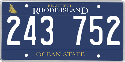 RI license plate 243752