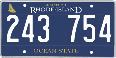 RI license plate 243754