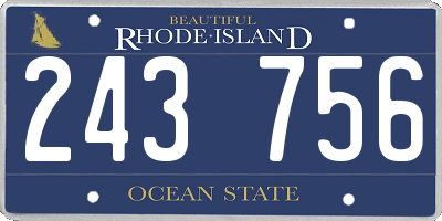 RI license plate 243756