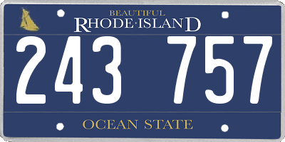 RI license plate 243757