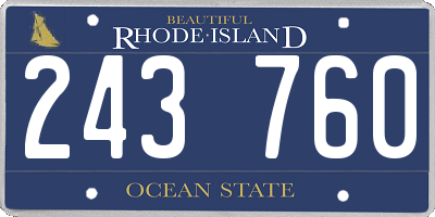 RI license plate 243760