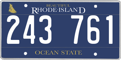 RI license plate 243761