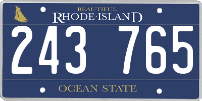 RI license plate 243765