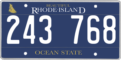 RI license plate 243768