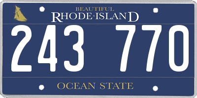 RI license plate 243770