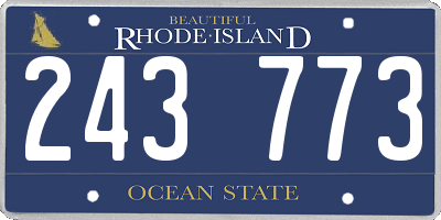 RI license plate 243773