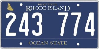 RI license plate 243774