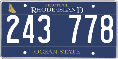 RI license plate 243778