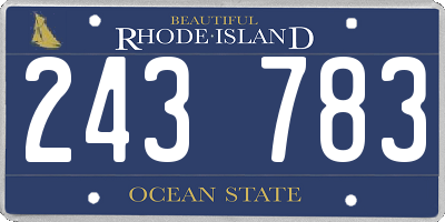 RI license plate 243783