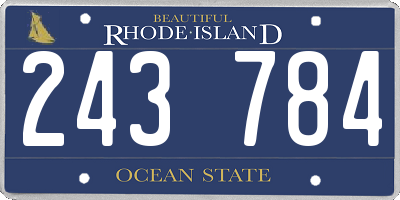 RI license plate 243784