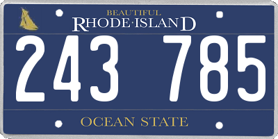 RI license plate 243785