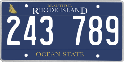 RI license plate 243789