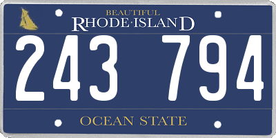 RI license plate 243794