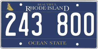 RI license plate 243800