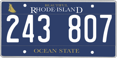 RI license plate 243807