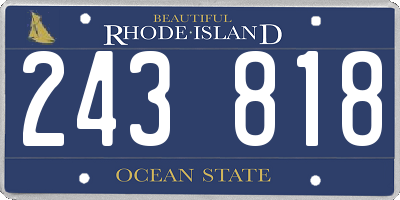 RI license plate 243818