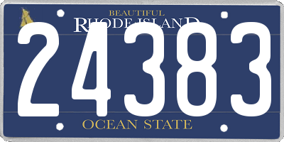 RI license plate 24383