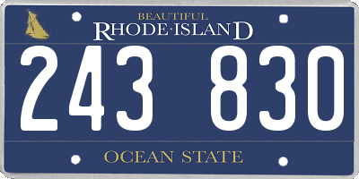 RI license plate 243830